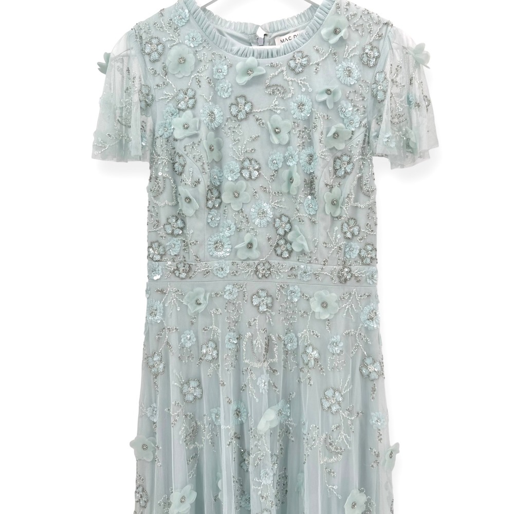 Mac Duggal Mint Green Embellished Midi Dress - Picture 4 of 12